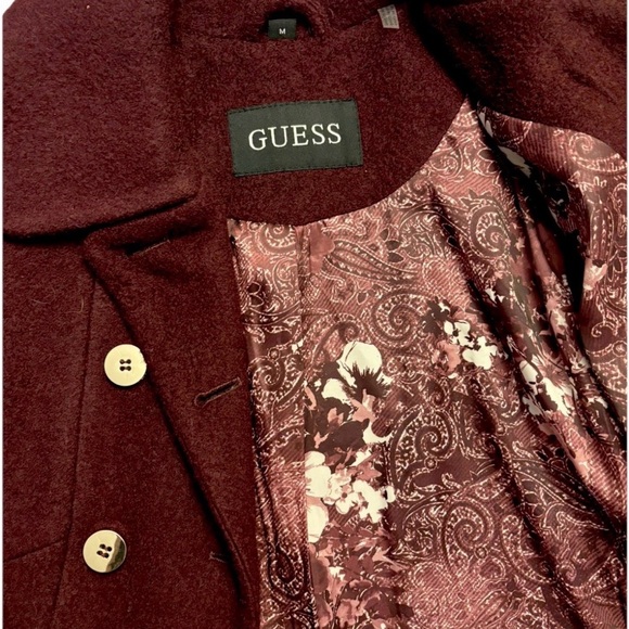 Guess Women's Double-Breasted Plum Pea Coat - Picture 6 of 9